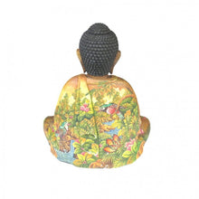 Lade das Bild in den Galerie-Viewer, Holz Buddha handbemalt mit Naturmotiven