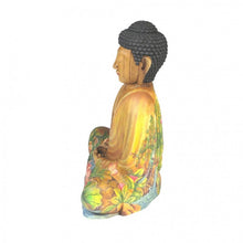 Lade das Bild in den Galerie-Viewer, Holz Buddha handbemalt mit Naturmotiven